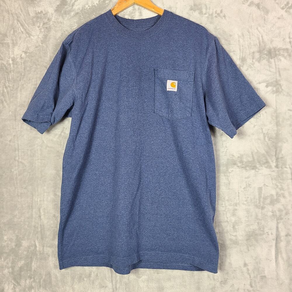Carhartt Original Fit Blue Pocket Heavy T-Shirt Mens Work Shirt Outdoors Size M